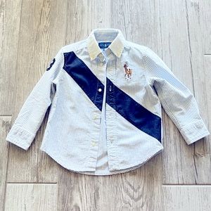 Ralph Lauren, 2T boys, big pony, blue
and white striped oxford shirt